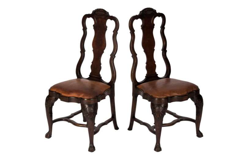 PAIR OF DUTCH HALL CHAIRS
