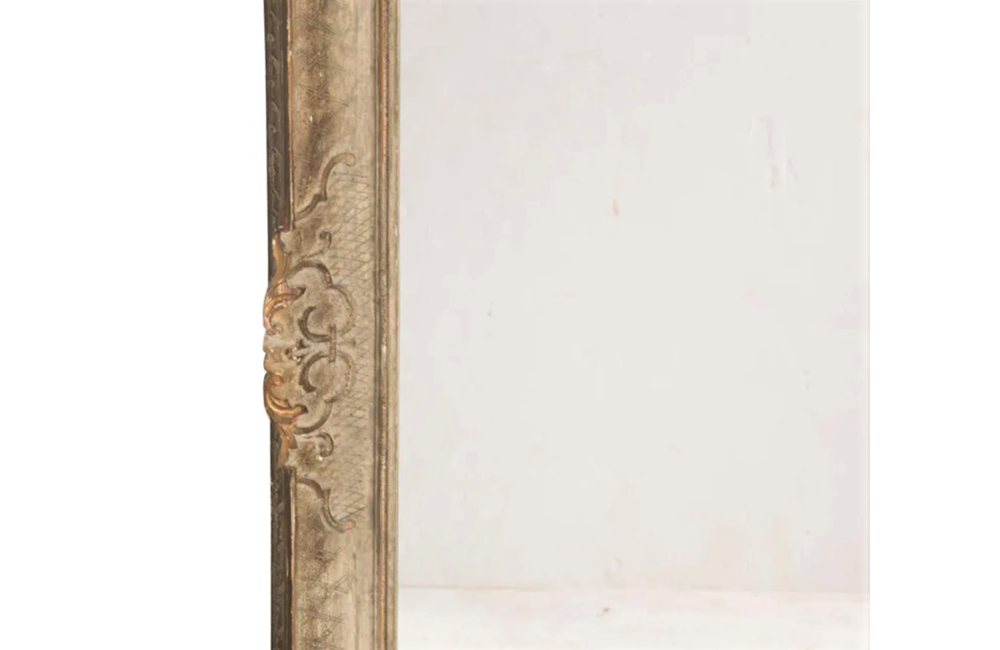 LARGE FRENCH CARVED GILTWOOD MIRROR