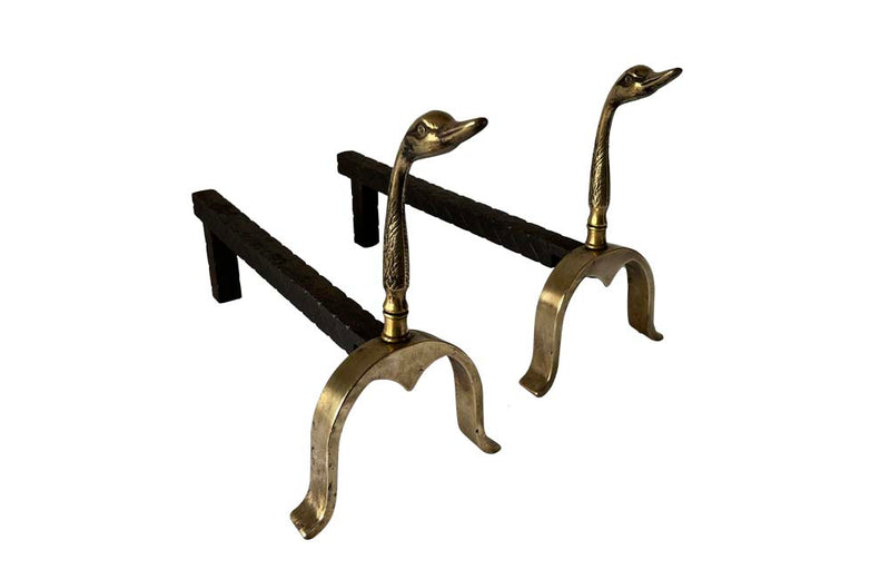 Pair Of Maison Jansen Style Andirons - Mid Century Accessories - Fireplace Accessories - Andirons - Mid Century Modern - Firedogs - French Decorative Accessories - Antique Shops Tetbury - AD & PS Antiques