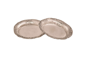 PAIR OF SILVERPLATE COASTERS BY BOULENGER