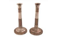 PAIR OF NEO-CLASSICAL REVIVAL CANDLESTICKS