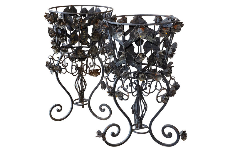 DECORATIVE IRON JARDINIERES