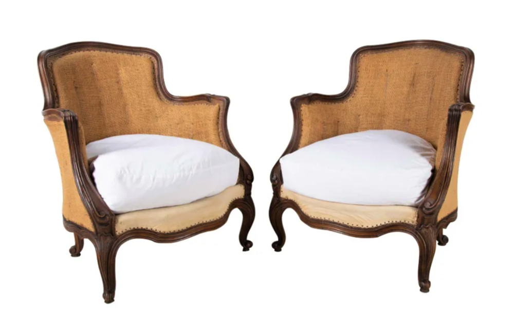 PAIR OF LOUIS XV REVIVAL ARMCHAIRS