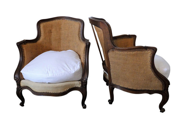 PAIR OF LOUIS XV REVIVAL ARMCHAIRS