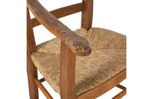 ART-POPULAIRE CARVED SERPENT ARMCHAIR