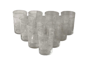 Set Of Ten Engraved Drinking Glasses - French Decorative Antiques - Antique Glasses - French Antique Accessories - Decorative Accessories - Wine & Food Antiques - Etched Glassware - Antique Shops Tetbury - AD & PS Antiques
