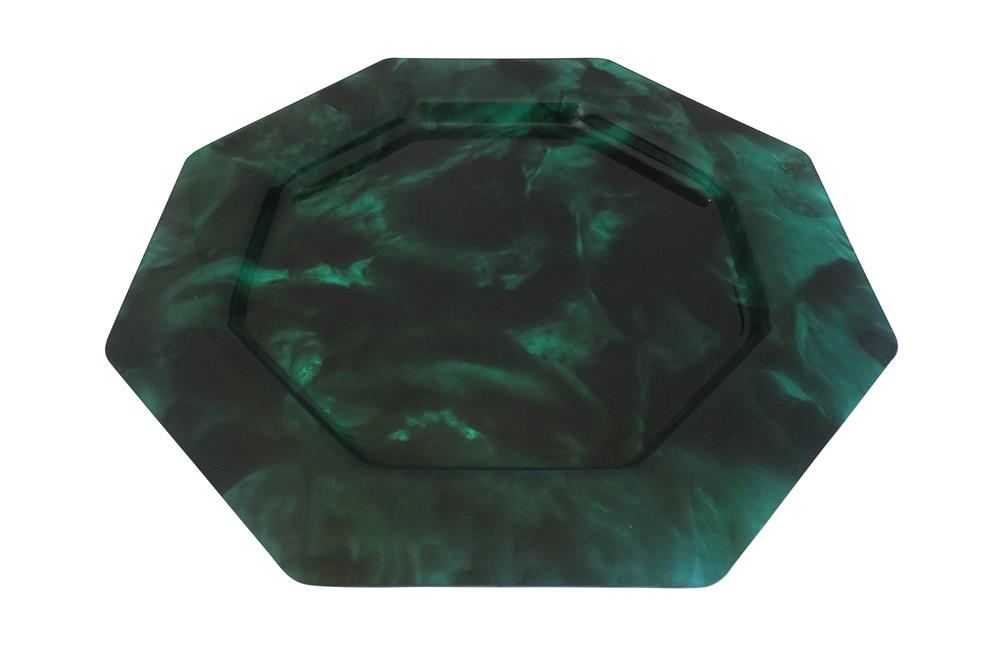 GREEN LUCITE COCKTAIL TRAY
