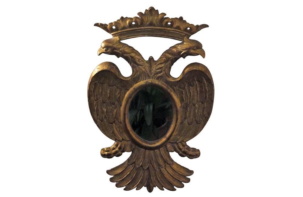 CARVED CROWNED EAGLES LOOKING GLASS