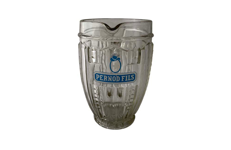 French 1930s Pernod & Fils Bistro Jug - French Decorative Antiques - French Decorative Accessories - Pastis - Wine & Food - Gift Ideas - Glass Jug - Antique Glassware - Antique Shops Tetbury - AD & PS Antiques