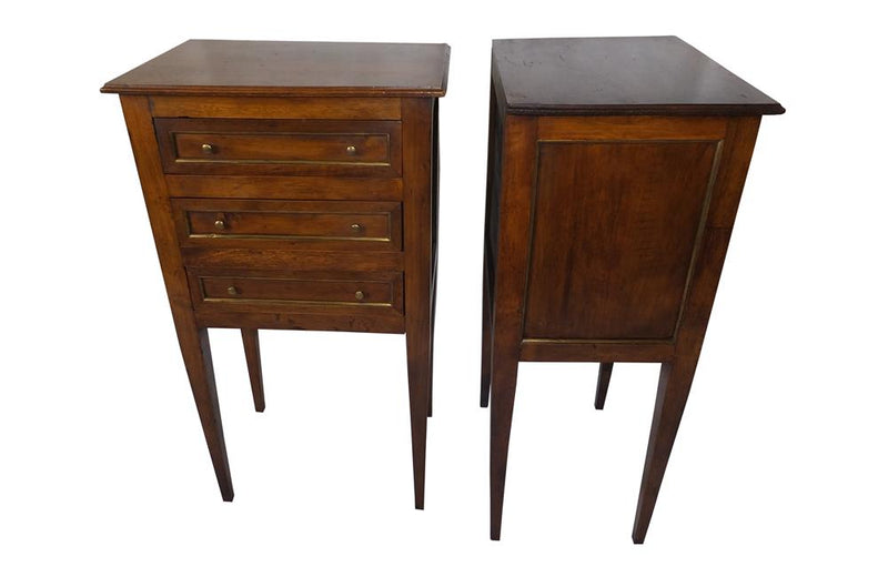 PAIR OF DIRECTOIRE REVIVAL BEDSIDE TABLES
