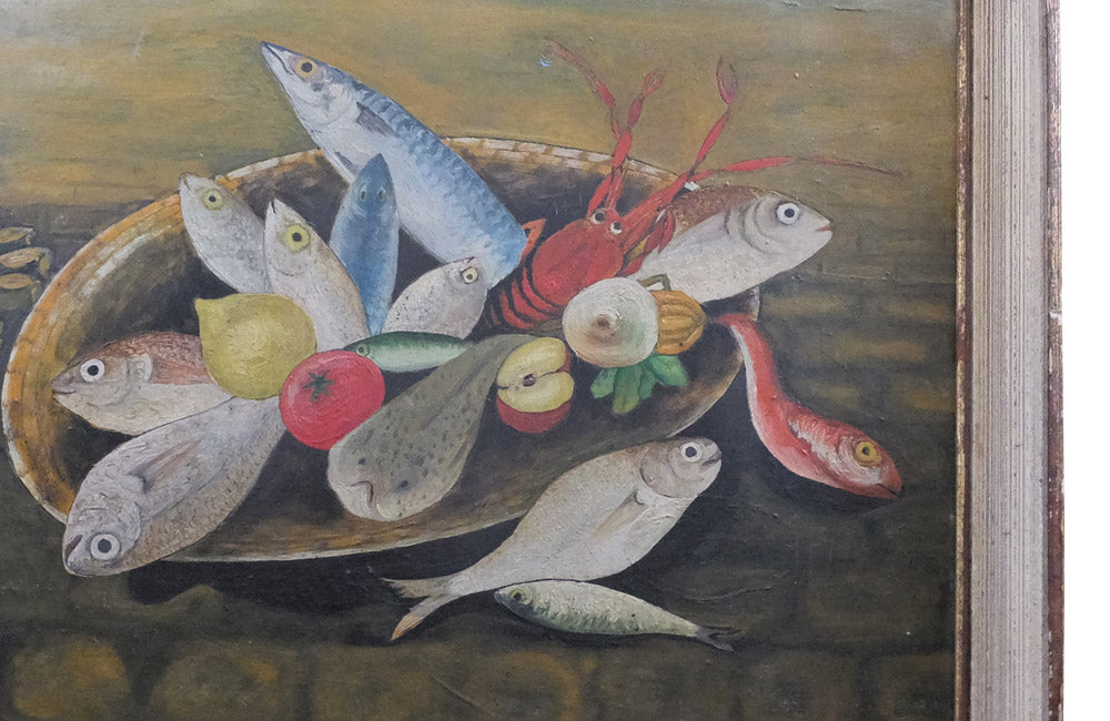 SIGNED STILL-LIFE WITH FISH BY M.CLUZEL