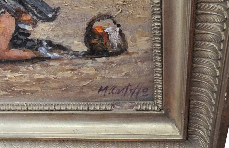 NAUGHTY PAINTING SIGNED M.CASTELLO