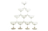 TEN BEAUTIFUL ETCHED CHAMPAGNE COUPES