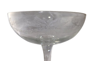 TEN BEAUTIFUL ETCHED CHAMPAGNE COUPES
