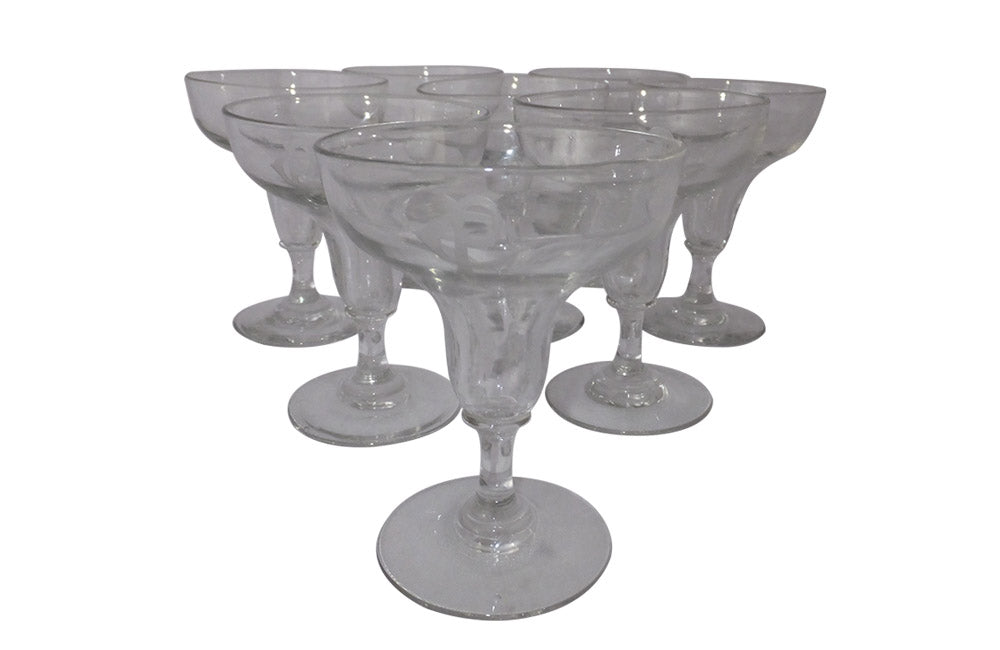 EIGHT HOLLOW STEM CHAMPAGNE COUPES