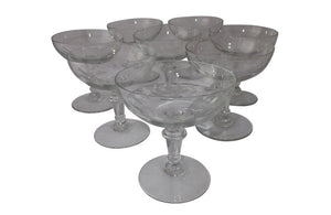 EIGHT THUMBNAIL CUT CHAMPAGNE COUPES