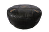 PAIR OF LARGE VINTAGE LEATHER POUFFES