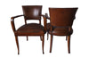 PAIR OF VINTAGE LEATHER BRIDGE CHAIRS