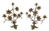 PAIR OF PRETTY BRASS LILY CANDLEABRAS