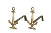 PAIR OF ANCHOR ANDIRONS