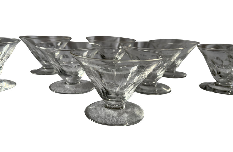Set Of 10 Art Deco Cocktail or Champagne Glasses - French Decorative Accessories - Wine Glasses Champagne Glasses - Art Deco - Antique Glasses - Glassware - Antique Shops Tetbury - AD & PS Antiques