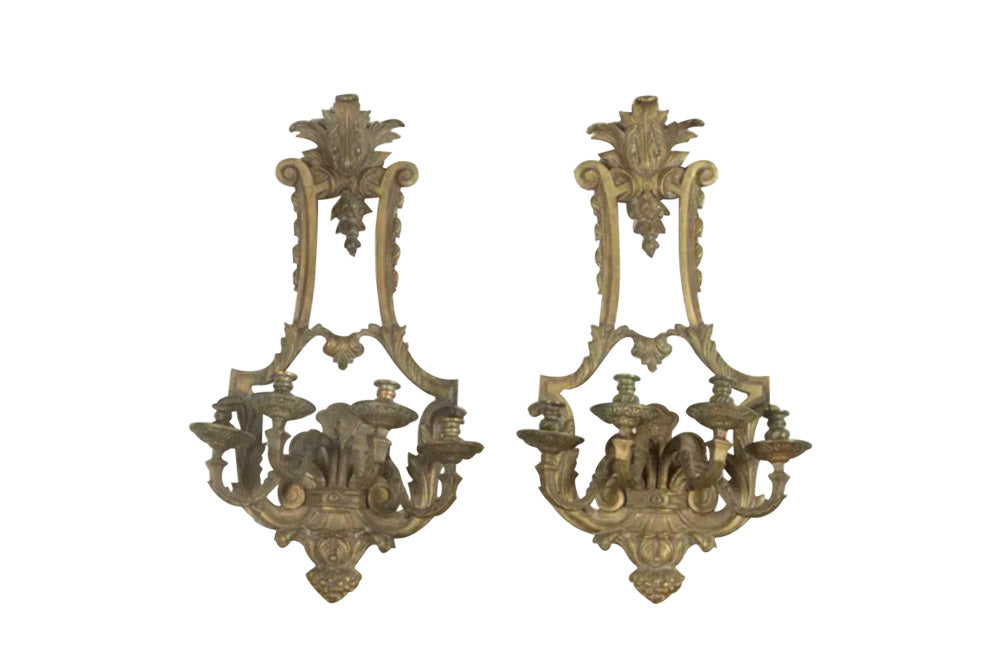 Pair of large 20th Century Bronze Appliques - Decorative French Antiques - AD & PS Antiques