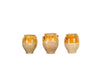 SET OF THREE YELLOW GLAZED CONFIT POTS