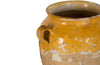 SET OF THREE YELLOW GLAZED CONFIT POTS