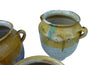 SET OF THREE YELLOW GLAZED CONFIT POTS