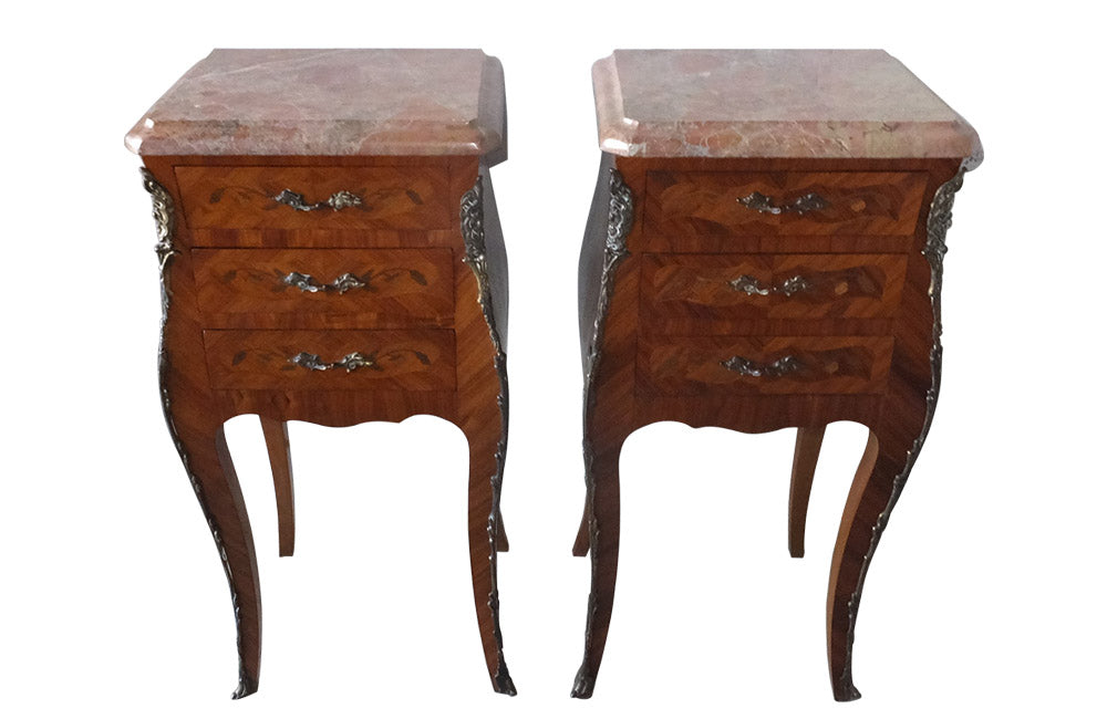 PAIR OF FRENCH MARQUETRY NIGHTSTANDS
