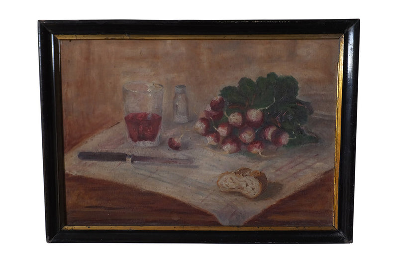 STILL LIFE WITH RADISHES AND WINE