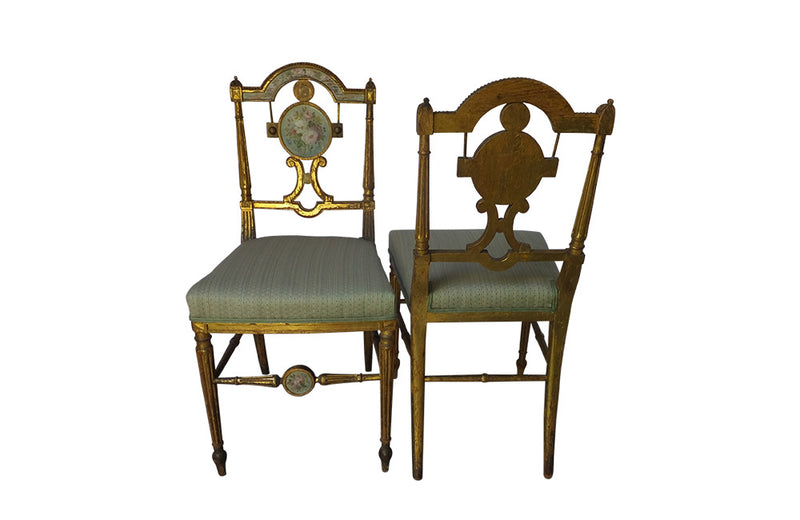 PAIR OF CHARMING NEO-CLASSICAL REVIVAL SIDE CHAIRS