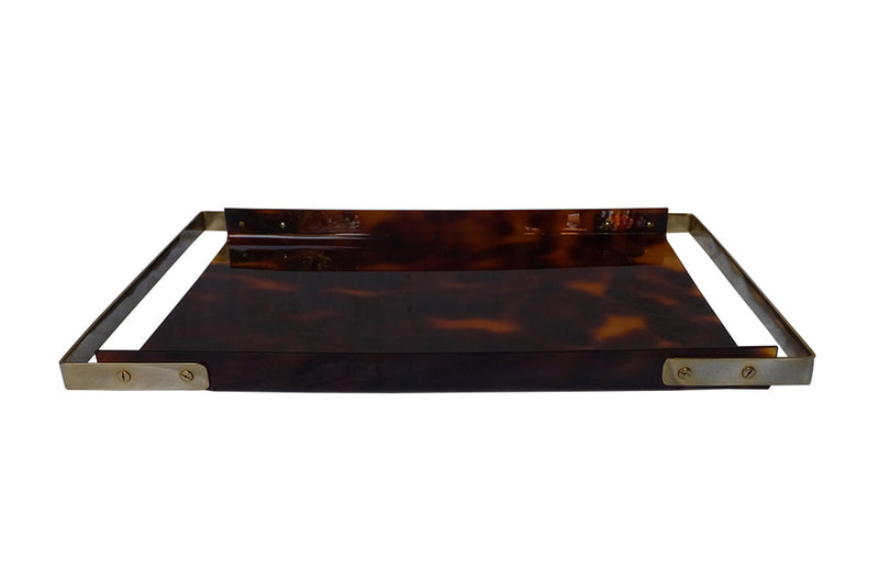 DIOR STYLE FAUX TORTOISESHELL LUCITE TRAY
