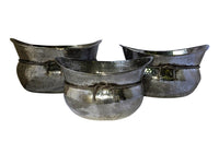 SET OF THREE LARGE SILVER PLATE VASQUES