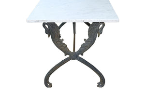 BEAUTIFUL CAST IRON SWAN BASED TABLE