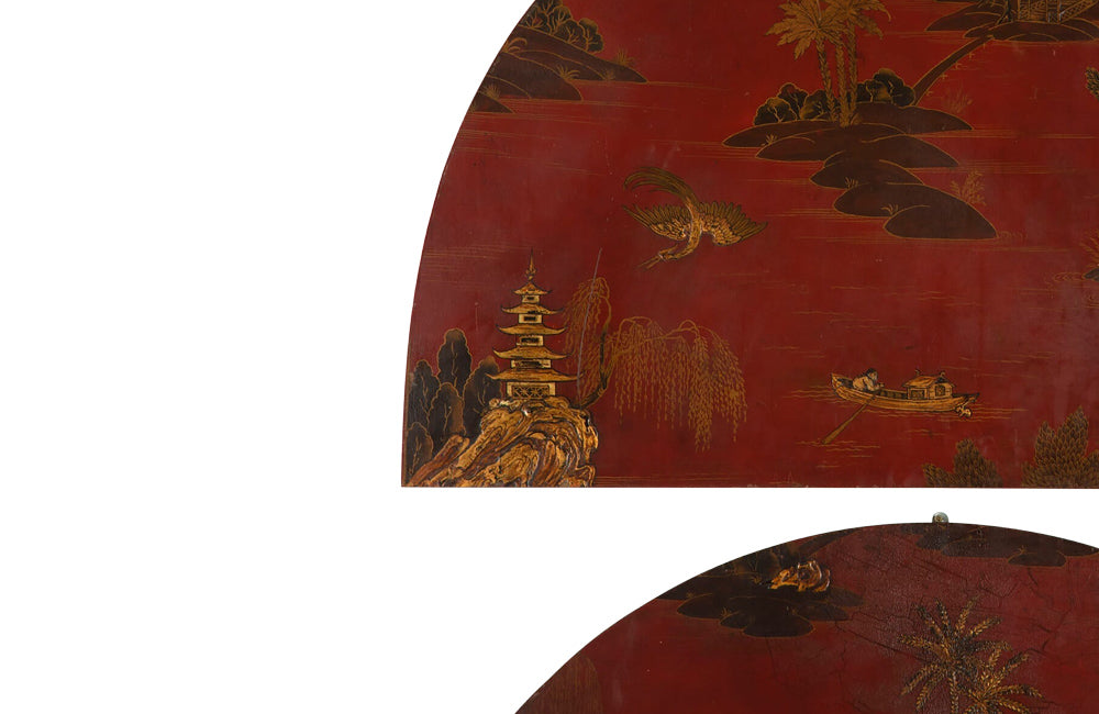 TWO DECORATIVE CHINOISERIE PANELS