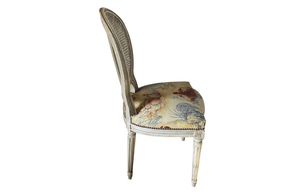 SET OF SIX LOUIS XVI REVIVAL DINING CHAIRS