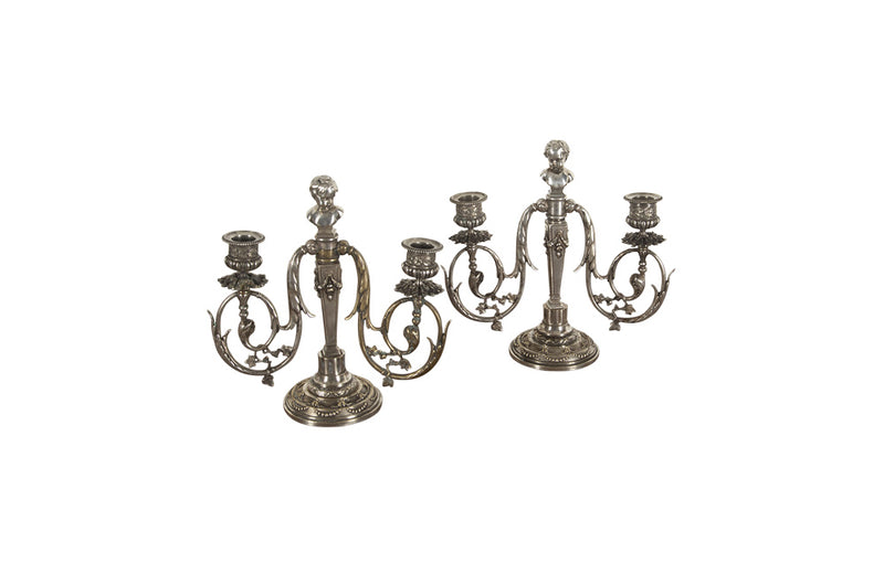 PAIR OF 19TH CENTURY NEO-CLASSICAL REVIVAL CANDLE STICKS