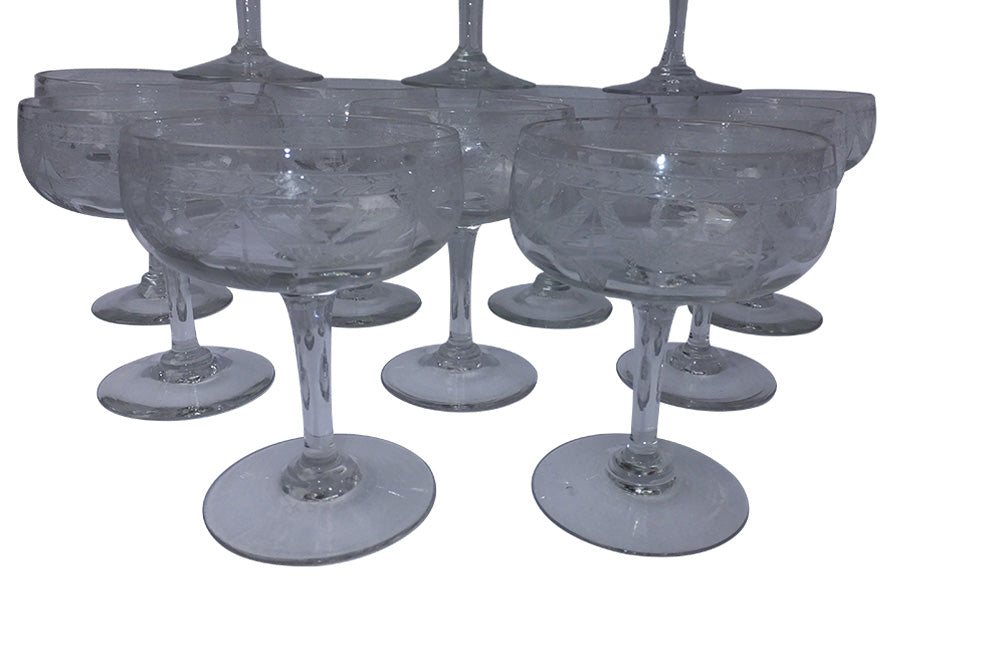 SET OF TWELVE CHAMPAGNE COUPES