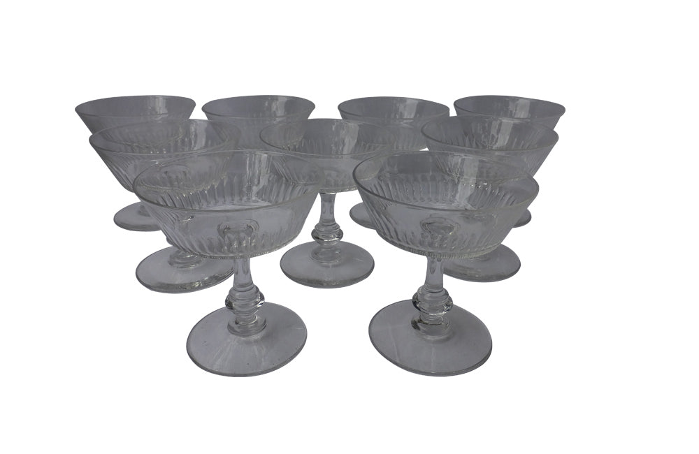 SET OF NINE CHAMPAGNE COUPES
