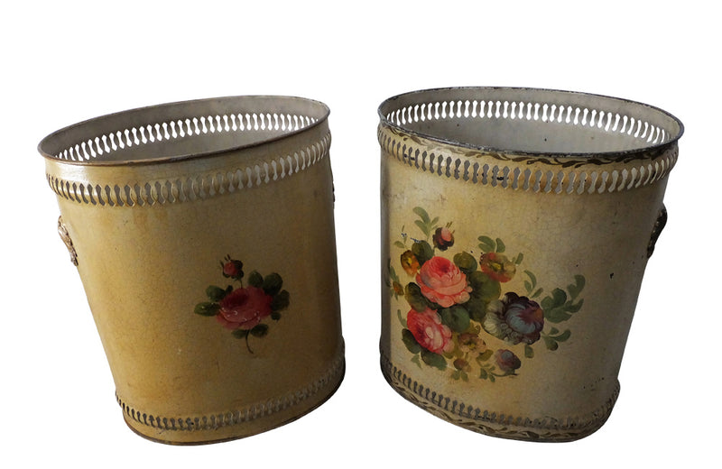 PAIR OF TOLE WASTEPAPER BASKETS