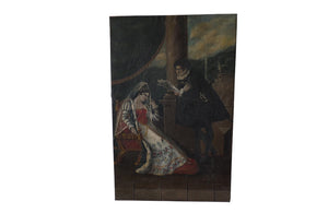 Romantic French Oil Painting-Courting-Wall Art-Paintings-Antique Painting-DecorativeAntiques-AD & PS Antiques
