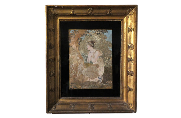 FRAMED 18TH CENTURY SILKWORK