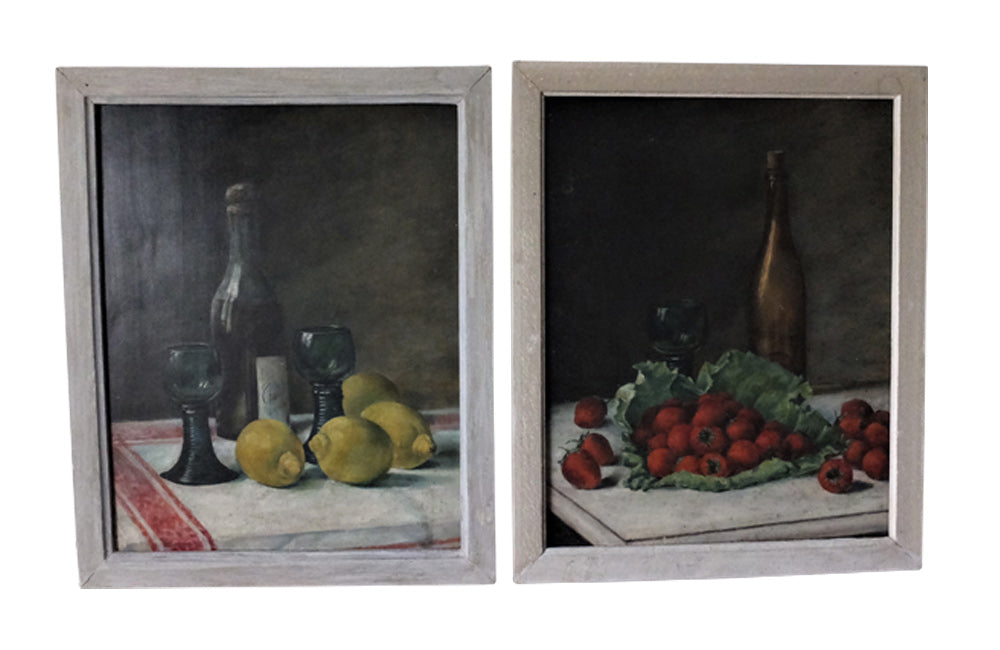 French Still Life Paintings - Pair od French Paintings- French Antiques - Pair of Paintings - AD & PS Antiques 