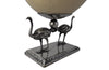 OSTRICH EGG & SILVER PLATE BOWL