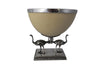 OSTRICH EGG & SILVER PLATE BOWL