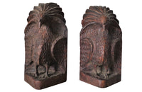 PAIR OF FRENCH EXOTIC BIRD BOOKENDS