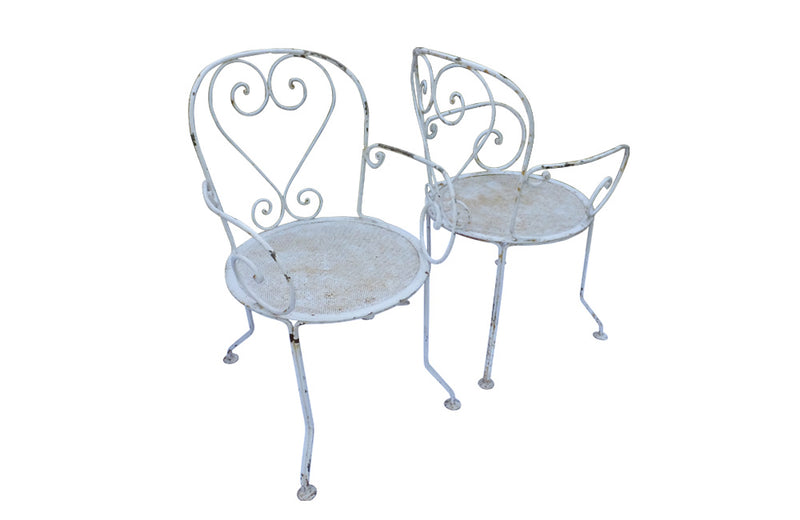 PAIR OF FRENCH GARDEN ARMCHAIRS