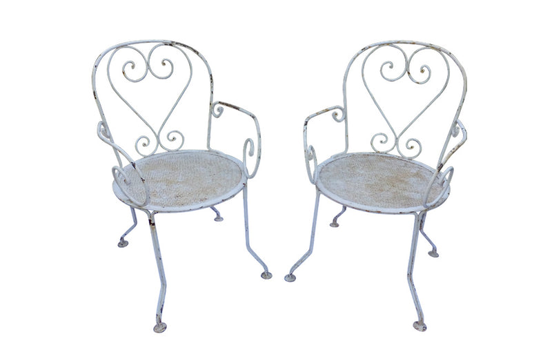 PAIR OF FRENCH GARDEN ARMCHAIRS