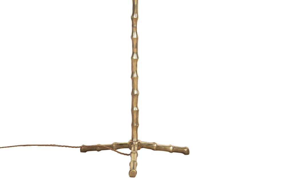 BRASS FAUX BAMBOO VINTAGE FLOOR LAMP -AD & PS ANTIQUES – AD & PS
